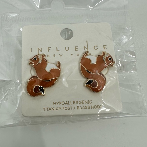 🆕 🐿️ New York, Squirrel Enamel Stud Earrings 0.75 - Picture 4 of 4
